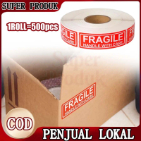 500pcs Sticker Fragile Jangan Dibanting 7.5x2.5cm Label Pengiriman untuk Olshop dan Kemasan Makanan