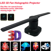 LED 3D Fan Hologram Projector Advertising Display hologram Fan Holographic Imaging lamp 3D Advertising Light DJ Decoration