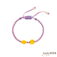 J code真愛密碼金飾 卡娜赫拉的小動物-蘋果P助黃金編織手鍊-立體硬金款