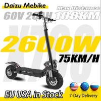 75KM/H 2600W 3200W Dual Motors Electric Scooter for Adults 60V 20AH E Scooter With 10 Inch Tire Electric Kick Scooter 70km Range