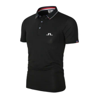 2024 Summer Golf Shirts Men Casual Polo Shirts Short Sleeves Summer Breathable Quick Dry J Lindeberg Golf Wear Sports T Shirt