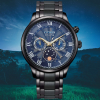 【CITIZEN 星辰】GENTS系列 光動能 月相盈虧顯示 時尚腕錶 禮物推薦 畢業禮物(AP1055-87L)