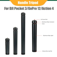 Handle Tripod for DJI Pocket 3 Aluminium Alloy Desktop Mini Handle Tripod for GoPro 12/Action 4 Gimbal Handheld Accessory