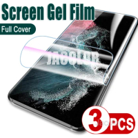3PCS Hydrogel Film For Samsung Galaxy S22 S21 FE Ultra Plus 5G Samsang Sansung S 21FE 22 21Ultra Water Gel Soft Screen Protector