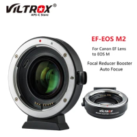 Viltrox EF EOS M2 Canon Lens Adapter Auto Focus 0.71x Focal Reducer Speed Booster for Canon EF Mount Lenses to EOS M Camera M6