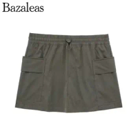 2024 traf store Shorts Skort Short Pants Mid Waist Bermuda Shorts Summertraf official store