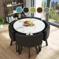 Omni 1 Set Dining Table Office Discuss Table Round Table Coffee Table With 4 Chair Set Meja with 4 K