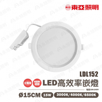 👀〖東亞〗★15公分 崁燈 LED 15W 嵌燈 全電壓 內附快速接頭〖永光燈飾〗TO-LDL152-15