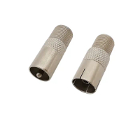 F Type Female To TV Male Plug / Female Socket Adapter TV Antenna Aerial Coaxial Connector Straight