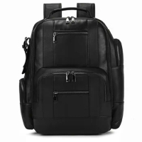 men's leather backpack retro backpack luxury fashion style bagpack travel bag school bag for man leather daypack men