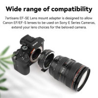 7 artisans 7artisans EF-SE Lens Adapter High Speed Auto Focus Lens Converter Ring Compatible for Sony E Canon EF/EF-S