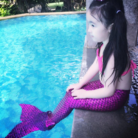 貝殼美人魚泳衣女童美人魚尾巴游泳衣套含腳蹼美人魚服裝cos禮物