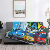 Tayo The Little Bus Blanket anime cartoon cute for kids Fleece Throw Blankets Bedding Couch Personalised Soft Warm Bedspread