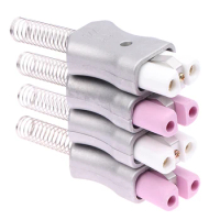 Aluminum Alloy 6mm IEC C8 Ceramic Wiring Industry Socket Plug High Temperature Connector Electric Oven Power Outlet 35A