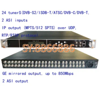 24 DVB-S2 To IP/ASI Encoder,DVB-T/C To IP/ASI, ISDB-T To IP/ASI Output, 1080P Multi-Channel Encoder