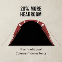 Coleman Skydome Camping Tent with Screen Room, Weatherproof 4/6/8 Person Tent with Screened-in Porch