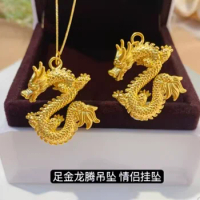new arrival 24k pure gold dragon pendant 999 real gold pendants fine gold jewelry