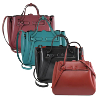 【LOEWE 羅威】LAZO MINI BAG 綁結超輕牛皮手提兩用包(多色任選)