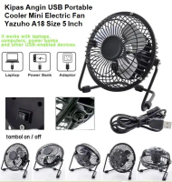 Kipas Angin USB Portable Cooler Electric Fan Yazuho A18 Size 5 Inch 5V