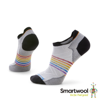 官方直營 Smartwool 機能跑步超輕減震印花踝襪-Pride 白色 美麗諾羊毛襪 跑襪 保暖襪 除臭襪