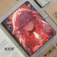Yae Miko Anime Genshin Impact For Galaxy Tab S9 Lite 8.7 2021 Case SM-T220/T225 Tri-fold stand Cover Galaxy tab s6 lite Tab A8