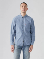 เสื้อเชิ้ตผู้ชาย Sunset Pocket Standard Fit Shirt สี Bishop Mid Wash Chambray