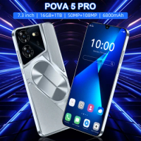 Global Pova 5 Pro 7.3 HD Full Display 2280*3088 16GB+1TB 6800Mah Android 14 Celulare Dual Sim Face Unlocked 5G Mobile Phonee