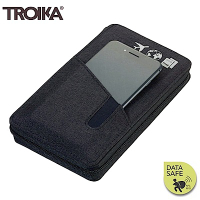 德國TROIKA防RFID-NFC信用卡防盜刷防側錄旅行包護照包錢包TRV90/DG(共有9個袋子)