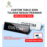 Papan Nama Meja Custom Akrilik Signage Papan Penanda Meja tulisan suka suka elegan untuk setiap meja