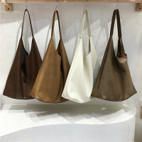 小臟櫃 包包2023秋冬新款紋理感軟皮大容量慵懶風百搭單肩托特包【步行者戶外生活館】