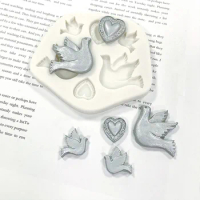 Love Homing Pigeon Chocolate Baking Diy Clay Silicone Mold Peace Pigeon Drop Glue Decorative Pigeon Fondant Mold Cake Decorating
