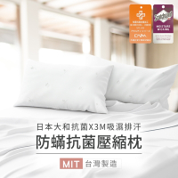 A-ONE 日本專利防螨抗菌除臭機能枕一入組(3M吸濕排汗專利/日本大和防螨抗菌)