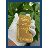 RAND REFINERY ทองปลอม บาร์ 1000g ทองคำ 1 กก. ทองคำแท่งจำลอง สินค้าแสดงเครื่องประดับป้องกันการโจรกรรม