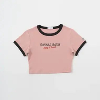 Young Hearts Crop Tee Basic Peekaboo V02-S00007 Pink