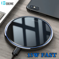 DCAE Fast 15W Wireless Charger For Xiaomi 13 Samsung S21 S22 S23 S24 Quick Charge for iPhone 15 14 13 12 11 XS XR X 8
