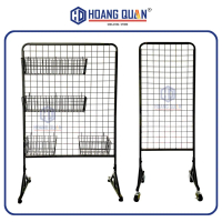 Khung Lưới Treo Hàng Có Chân Đế Bánh Xe Kệ Khung Lưới Treo Đồ Treo Phụ Kiện Sơn Tĩnh Điện Giá Rẻ