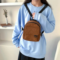 Fashion Children Boys Girls Backpack Anti-theft Shoulder Bag Simple Retro Corduroy