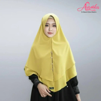 Baru Azamka Hijab Khimar Namira AZ 78 Kerudung Instan GreenLime Ceruty Premium