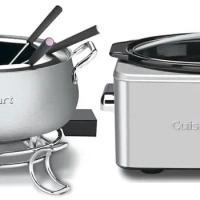 Fondue Pot,3 Quart,For Chocolate,Cheese,Broth,Stainless Steel, CFO-3SSP1 &amp; PSC-650 Stainless Steel Programmable Slow Cooker