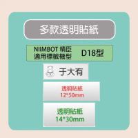 【NIIMBOT 精臣】標籤機 打印機 B18 專用 透明 貼紙 / 捲