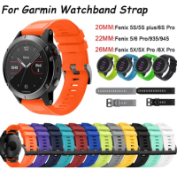 20 22 26MM Silicone Smart Watch Straps For Garmin Fenix 6X 6 6S Pro 5X 5 Fenix 7X 7 7S Watchband Quick Easyfit Bracelet Correa