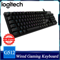 Logitech G512 CARBON LIGHTSYNC RGB Keyboard Gaming Mekanik Berkabel Asli dengan GX Brown Switches untuk Keyboard Gamer ESports