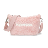 【KANGOL】Bichon 棉花糖字體側背包(粉色)