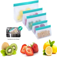 Kids Zero Waste Freezer Bag Fruits Snacks Kitchen Lunch Food Storage Leakproof Containers Sealing Bag Fresh Bag