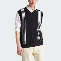 Adidas Hack Knt Vest [HZ0713] 男 針織 背心 亞洲版 運動 休閒 V領 棉質 毛衣 黑白