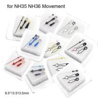 NH35 Hands No Luminous Metal 3 Pins Needles Mechanical Watch Pointers for NH35 NH36 Movement