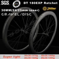 700c Road Carbon Wheelset Disc Brake DT 180 Ratchet Ultralight 30mm Gravel / Cyclocross Pillar 1423 UCI Approved Bicycle Wheels