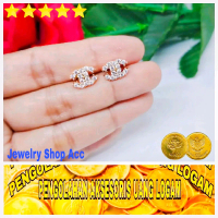 Anting Cnl Wanita Koin Logam Model Jepit Emas Terlaris Tahan Lama - Jewelry Shop Acc - Earrings Akse