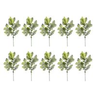 10Pcs 25cm Artificial Pine Leaves Branches Christmas Faux Greenery Pine Sprigs for Craft DIY Garland Wreath Garden Home Decor
