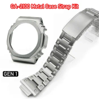 Camouflage Metal Case Bezel for GA-B2100 Stainless Steel Ga2100 Mod Kit Gen 1 Black bezel Watch Strap Case for GA 2100 watch